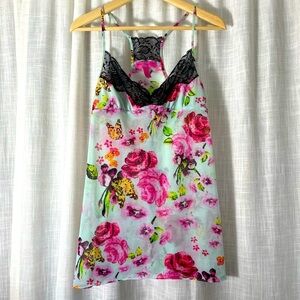 Betsey Johnson Floral Lace Racerback Camisole size S